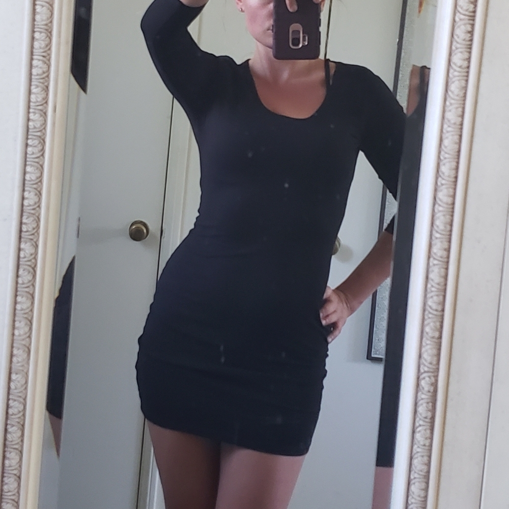 Rvca asymmetrical quarter sleeve dress